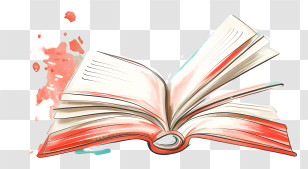 Open Book - Open Book With Artistic Watercolor Design Transparent PNG