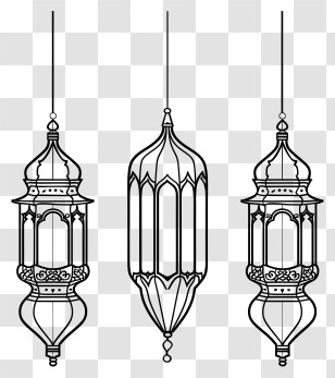 Islamic Lamp - Islamic Hanging Lanterns Design Transparent PNG