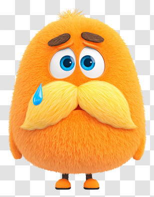 Cute Cartoon Character - Sad Fluffy Mascot Transparent PNG