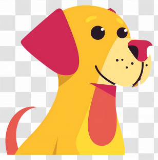 Cartoon Dog - Cute Yellow And Pink Cartoon Dog Illustration Transparent PNG