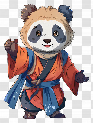 Panda - Cartoon Panda In Costume Transparent PNG