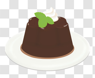 Food - Chocolate Pudding With Mint Transparent PNG
