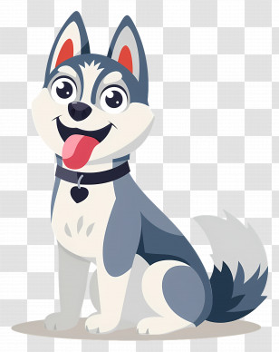Animated Dog - Cartoon Husky Dog Illustration Transparent PNG