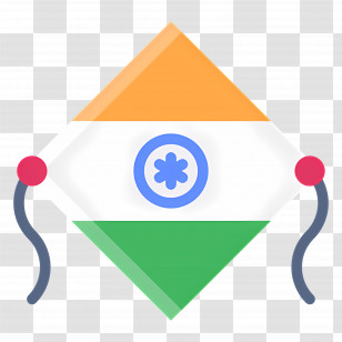 India Flag - Kite With Blue Circle Design Transparent PNG
