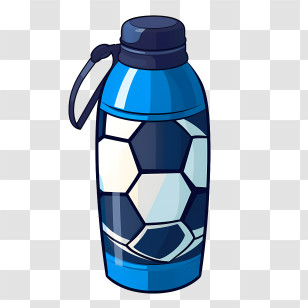 Water Bottle - Blue Soccer-Themed Sports Water Bottle Transparent PNG