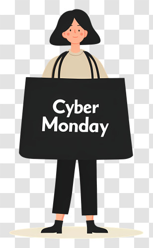 Big Cyber Monday Shopping Bag - Person Holding Cyber Monday Bag Transparent PNG