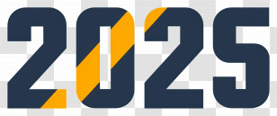2025 New Year - 2025 Typography With Modern Design Transparent PNG