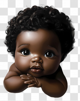 Black Baby - Adorable Baby With Curly Hair Transparent PNG