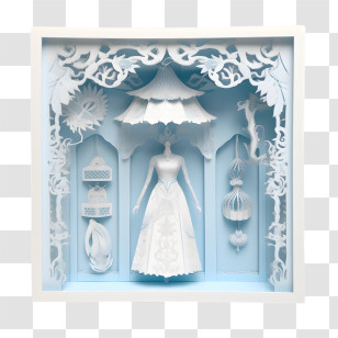 Wedding Dress
 - Elegant Paper Art Dress With Lanterns Transparent PNG