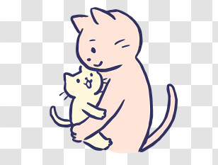 Woman And Kitten - Cute Cats Hugging Transparent PNG