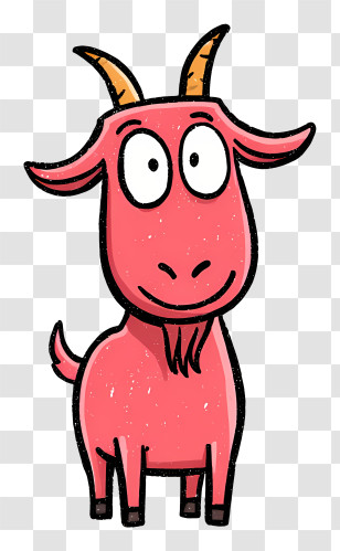 Cartoon Goat - Cartoon Goat With Horns Transparent PNG