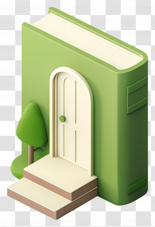 Book Logo - Green Book House With Door And Steps Transparent PNG