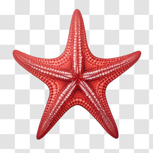 Starfish - Red Starfish With Detailed Texture Transparent PNG