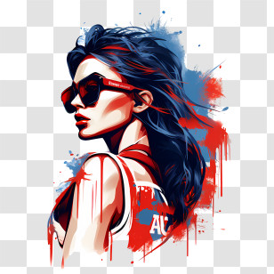 National Civic Pride Day - Stylish Woman In Red And Blue Transparent PNG