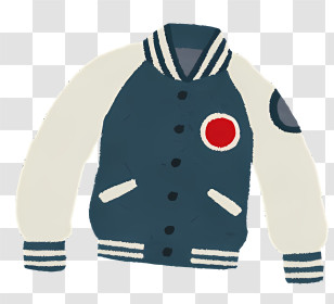 Icon - Blue And White Varsity Jacket Transparent PNG
