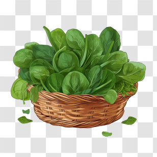 Spinach - Basket Of Leafy Green Spinach Transparent PNG