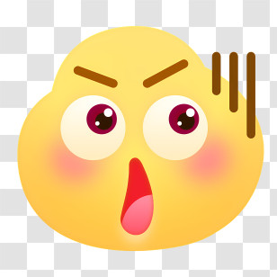 Icon - Surprised Yellow Emoji Face Expression Transparent PNG