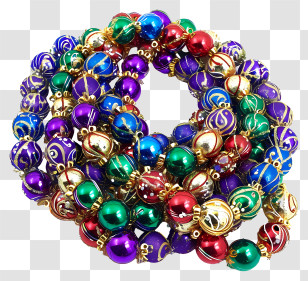 Mardi Gras Beads - Decorative Mardi Gras Beads Transparent PNG