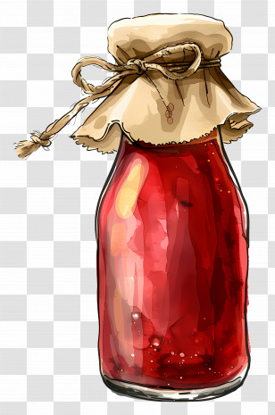 Bottle Of Jam - Jar Of Strawberry Jam Illustration Transparent PNG