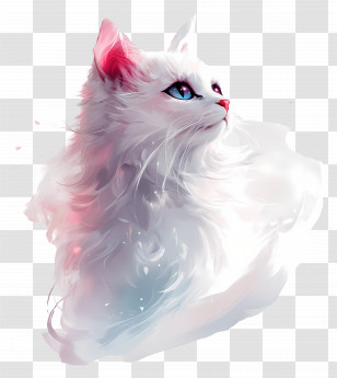 Lovely Cat - Fluffy White Cat Transparent PNG