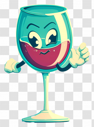 Cartoon Wine Glass - Animated Wine Glass Cartoon Character Transparent PNG
