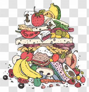 Food - Pile Of Various Foods Transparent PNG