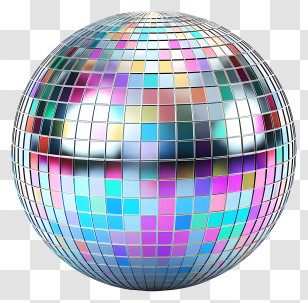 New Year - Colorful Disco Ball For Party Vibes Transparent PNG