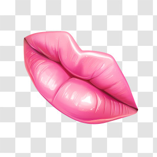 Pink Lips - Pink Glossy Lips Transparent PNG