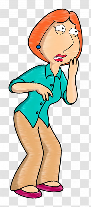 Lois Griffin - Cartoon Woman With Worried Expression Transparent PNG