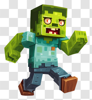 Minecraft Zombie - Green Zombie Cartoon Character Transparent PNG