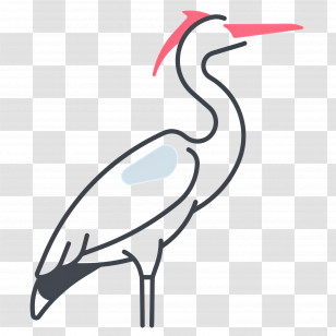 Heron - Line Art Heron Illustration Transparent PNG