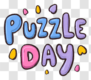 Puzzle Day - Puzzle Day Playful Lettering Transparent PNG