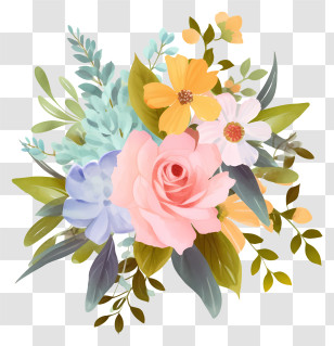 Bouquet Of Flowers - Beautiful Illustration Of A Flower Bouquet Transparent PNG