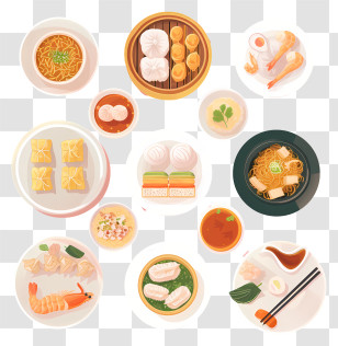 Chinese Food - Asian Food Dishes Spread Transparent PNG