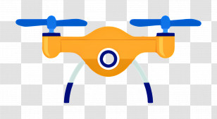 Yellow Drone - Yellow And Blue Drone Illustration Transparent PNG