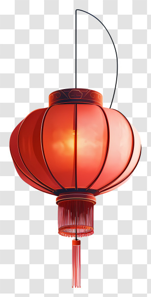 Orange Red Oriental Lantern - Orange-Red Oriental Lantern Transparent PNG
