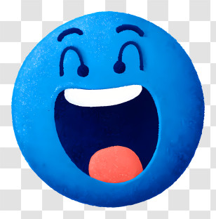 Mewing Blue Emoji - Blue Happy Face Emoji Illustration Transparent PNG