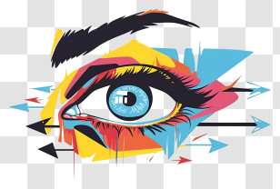Eye With Arrows - Abstract Eye With Arrows And Colorful Patterns Transparent PNG