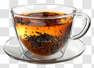 Black Tea - Glass Cup Of Tea Transparent PNG