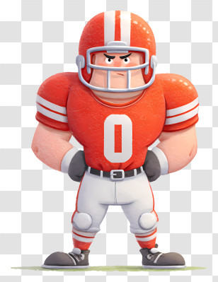 American Football Offensive Lineman - Serious Football Player Transparent PNG