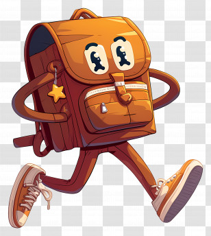 Cartoon Backpack - Animated Backpack With Shoes Transparent PNG