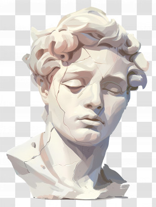 Plaster Head - Classical Marble Statue Bust Transparent PNG