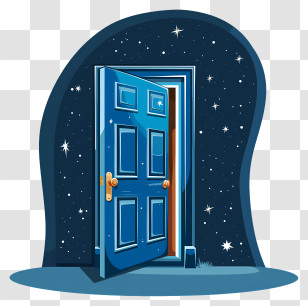 Door - Open Blue Door To Starry Night Transparent PNG