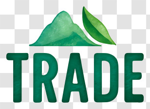 Trade Logo - Green TRADE Logo With Mountain Transparent PNG