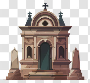 Tomb - Mausoleum With Tombstones Transparent PNG