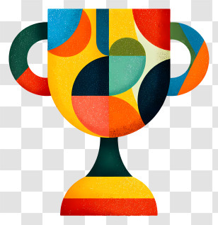 Trophy Icon - Abstract Colorful Trophy Illustration Transparent PNG
