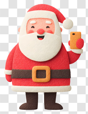 Santa Claus Using Mobile Phone - Santa Claus Taking A Selfie Transparent PNG