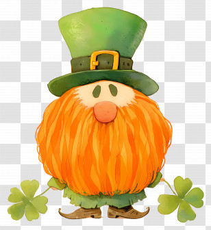 St Patricks Day Gnome - Leprechaun With Shamrocks Transparent PNG