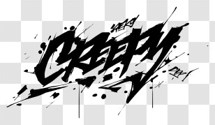 Halloween Words - Creepy Dripping Brush Text Transparent PNG