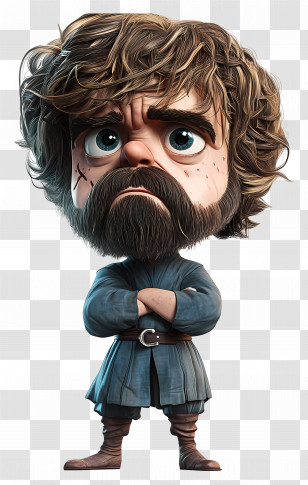 Peter Dinklage - Bearded Animated Man In A Stylized 3D Rendering Transparent PNG